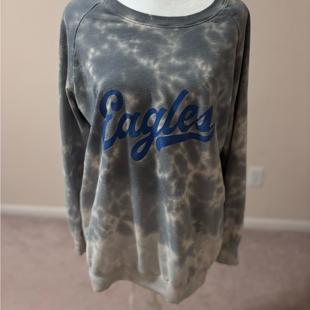 Eagles Tie-Dye Sweatshirt - Gray and Blue